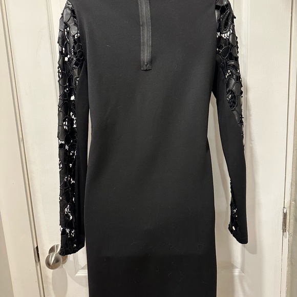 Lace Faux Leather Dress - Picture 2 of 5